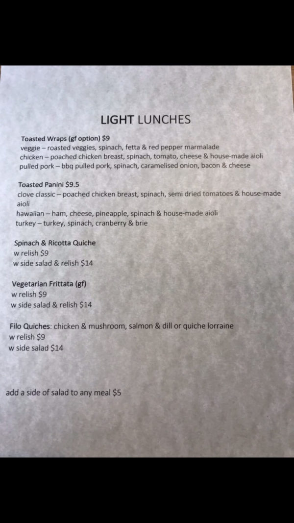 CLOVE CAFÉ Heads Up Launceston