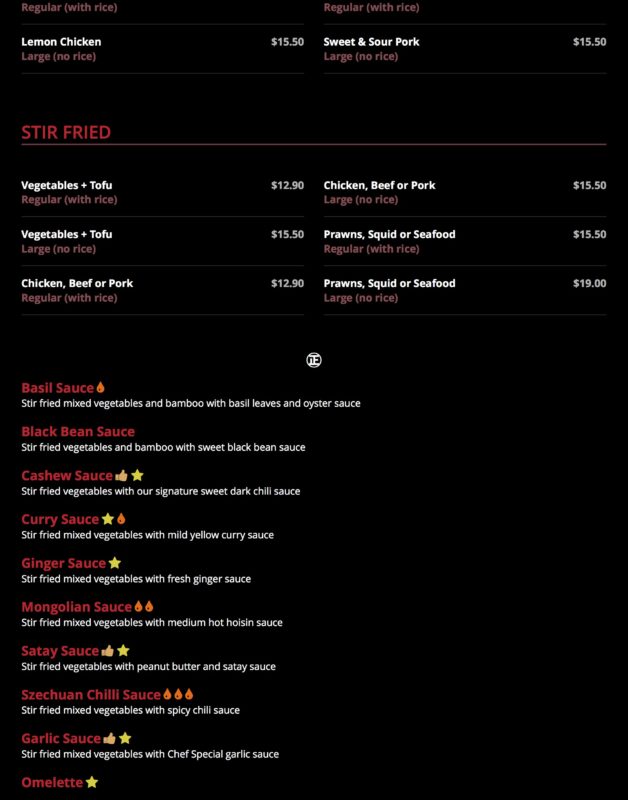 FORTUNE WOK CHINESE HEADS UP FOOD GUIDE LAUNCESTON