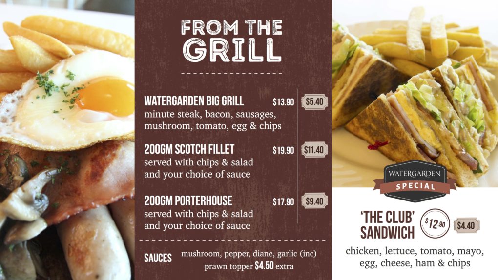 Watergarden Dining Menu » Heads Up Launceston & Food Guide