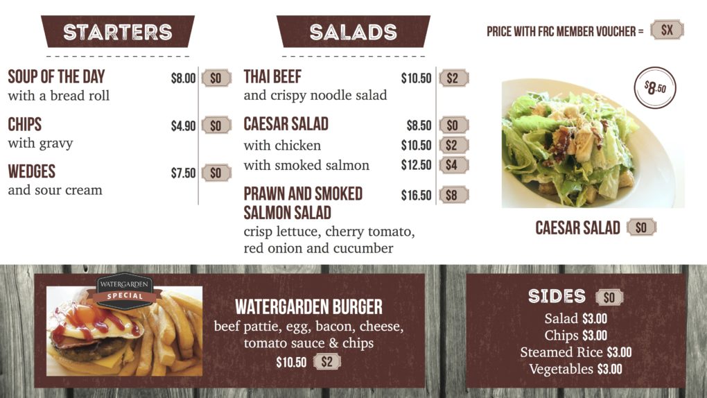 Watergarden Dining Menu » Heads Up Launceston & Food Guide