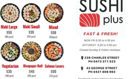 Sushi Plus Menu - Launceston, Tasmania