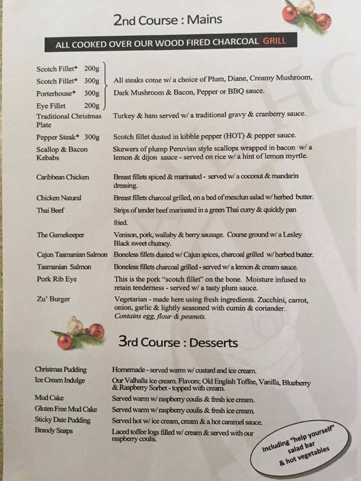 JAILHOUSE GRILL CHRISTMAS DAY MENU HEADS UP FOOD GUIDE