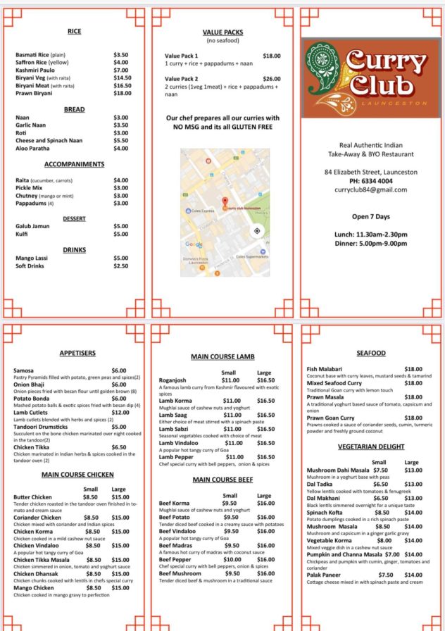 CURRY CLUB Heads Up Launceston Food Guide