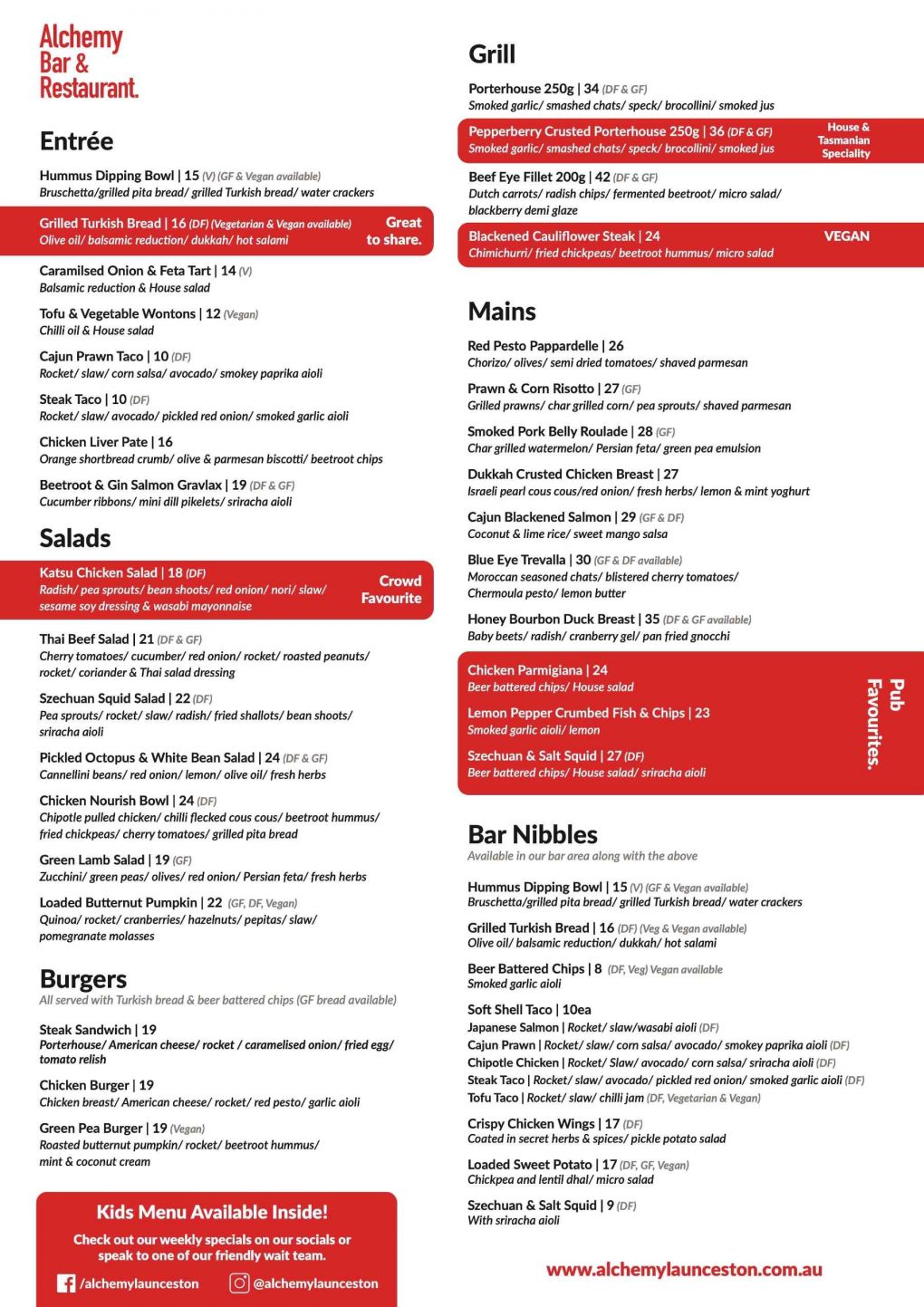 ALCHEMY BAR & RESTAURANT » Heads Up Launceston