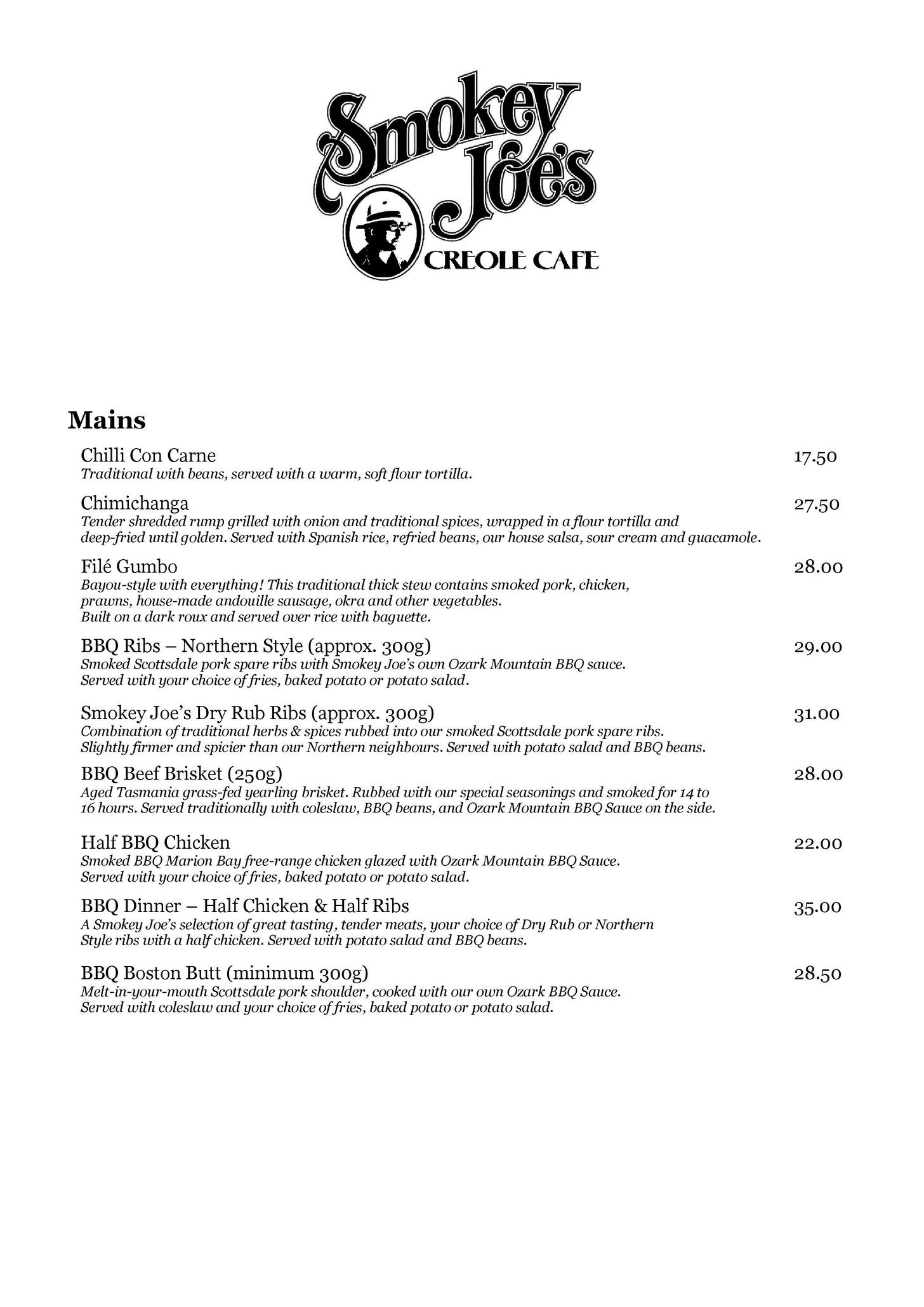 SMOKEY JOE'S CREOLÉ RESTAURANT HEADS UP FOOD GUIDE