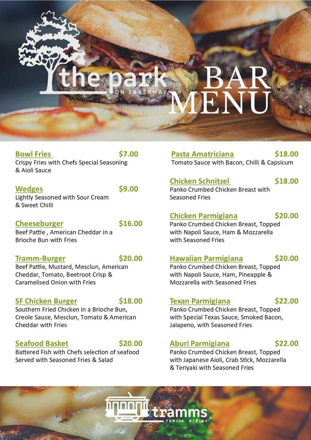 TRAMMS BISTRO THE PARK HOTEL » Heads Up Launceston