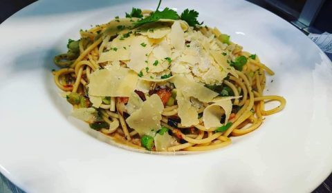 Spaghetti dish at Don Mario's Restaurant - George Town, Tasmania