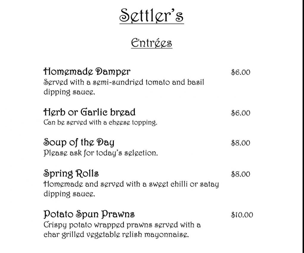 SETTLERS RESTAURANT » Heads Up Launceston