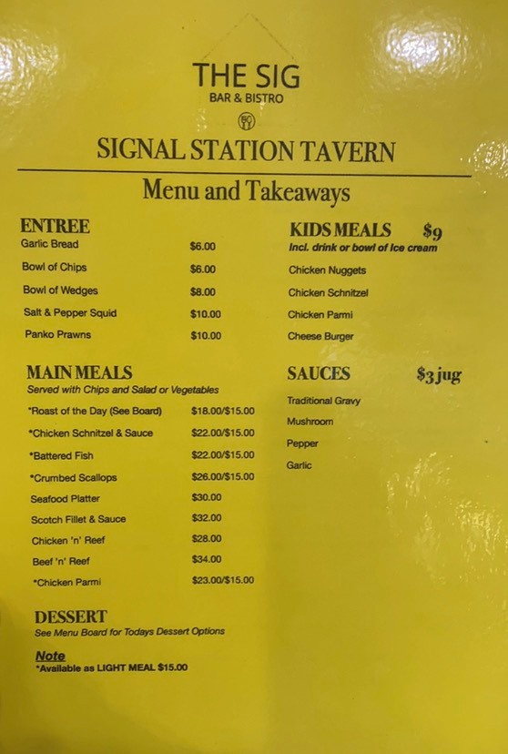 Signal Station Tavern - Mt. Direction