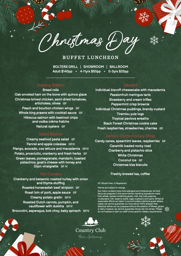Christmas Day Buffet Lunch Country Club Casino