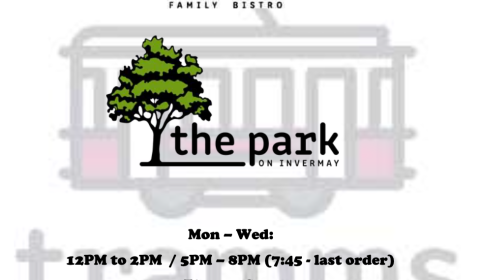 Tramms Hotel Bistro Park Menu